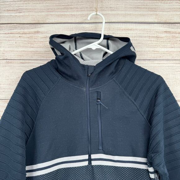 Smartwool Intraknit Merino Tech 1/2 Zip Hoodie Mens Medium Navy Blue - Picture 3 of 14